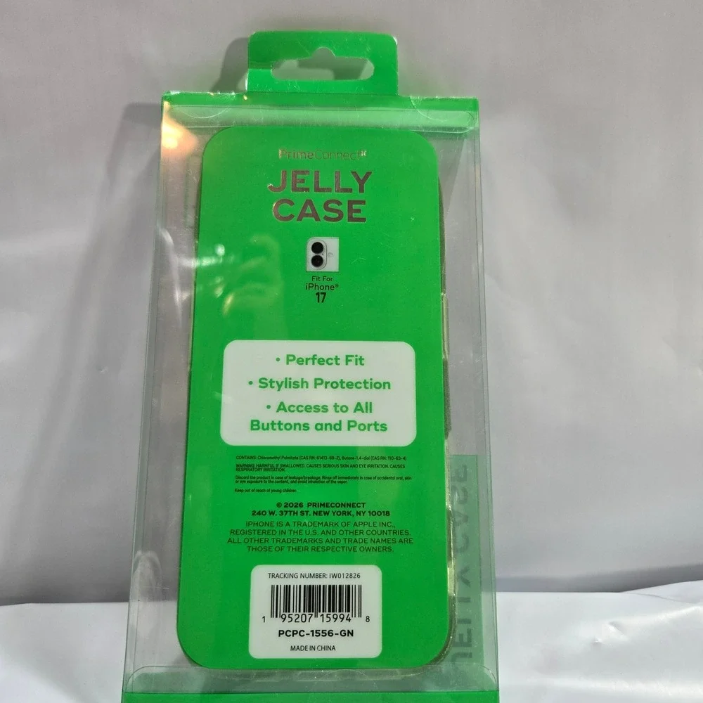 PrimeConnect iPhone 17 Jelly Case Cover Lime Green Glitter New TikTok viral Flaw